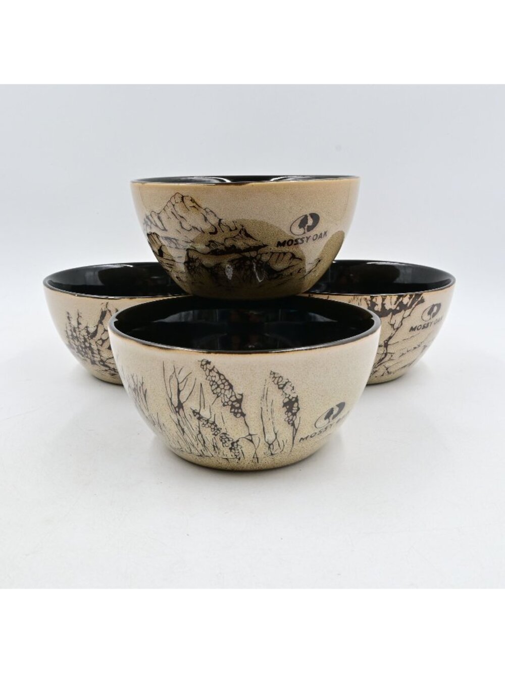 Mossy Oak Wildlife Mountain Wetlands Soup Cereal Bowls Set of 4  Stoneware